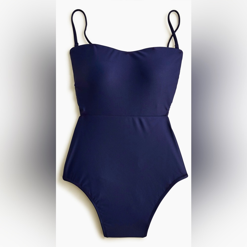 NWOT J. Crew navy blue cutout tie-back one piece